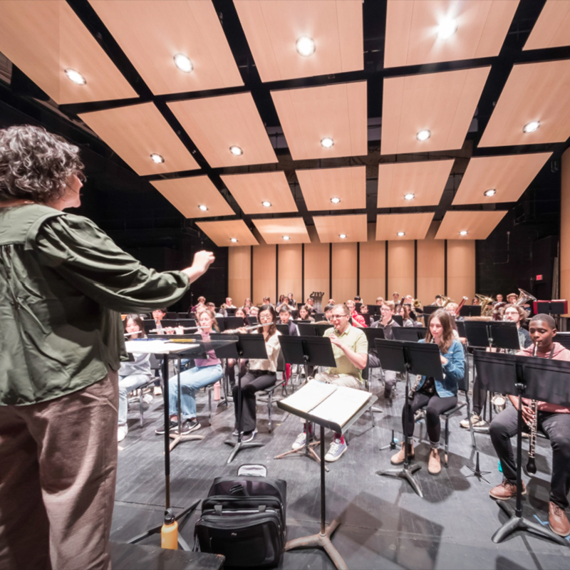 Wind Ensemble in rehearsal