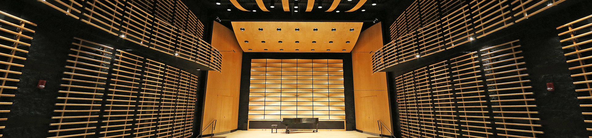 von Kuster Hall view of the stage with a piano
