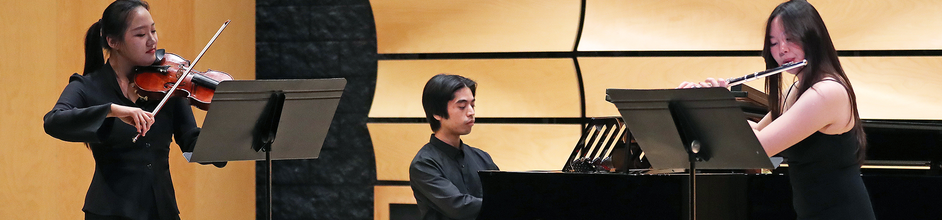 Chamber musicians performing on stage