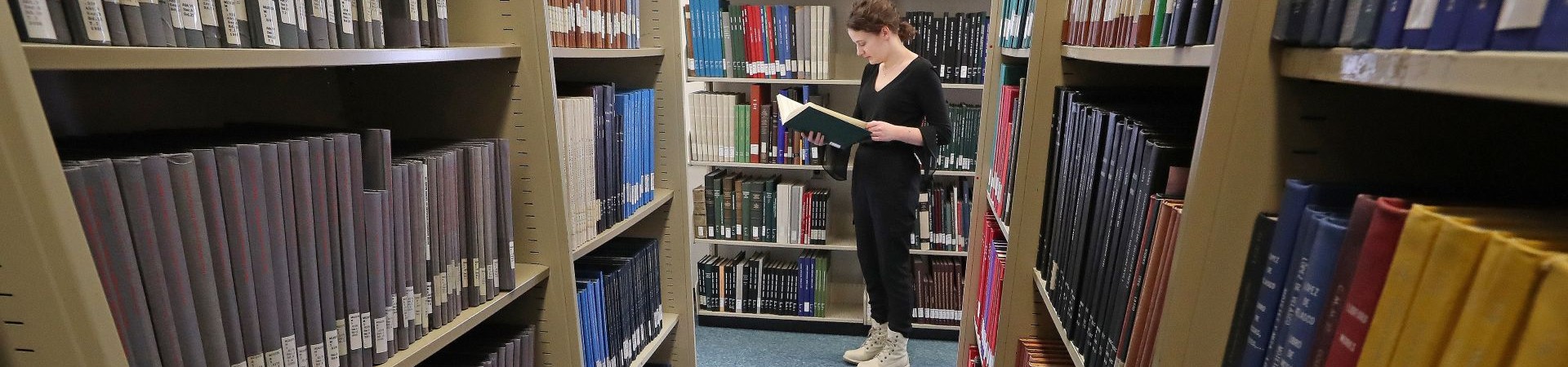 photo of student in library