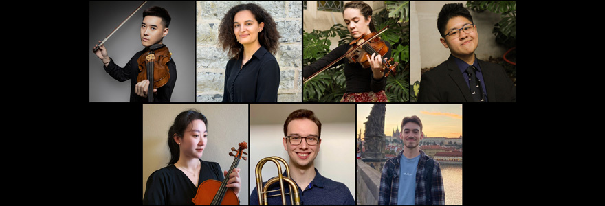 Pictured left to right, starting with top row: Ivan Li, Miriam Elsawi, Rachel Miner, Tasman Tantasawat, Mengguang Wang, Luke Roussy, Andrew Busch