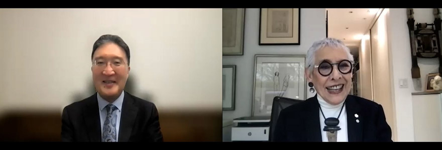 Screengrab from Vancouver Recital Society’s interview with Dean Michael Kim, who is featured in this week’s “Beyond the Concert Hall” series led by VRS’ founder and artistic director Leila Getz
