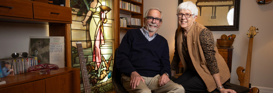 Jim Moscovich, a professor emeritus, and his wife Barbara, MA’68, Dip’71 (Education), are giving $2.5 million to support visiting artists and artists-in-residence programming at the Don Wright Faculty of Music. (Frank Neufeld/Western News)