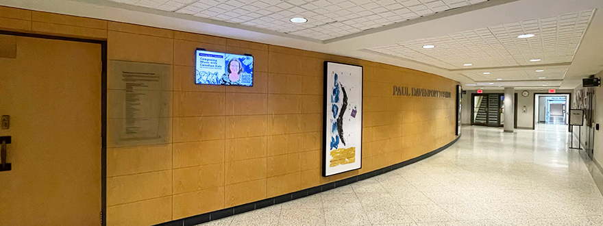 Foyer outside Paul Davenport Theatre in Talbot College