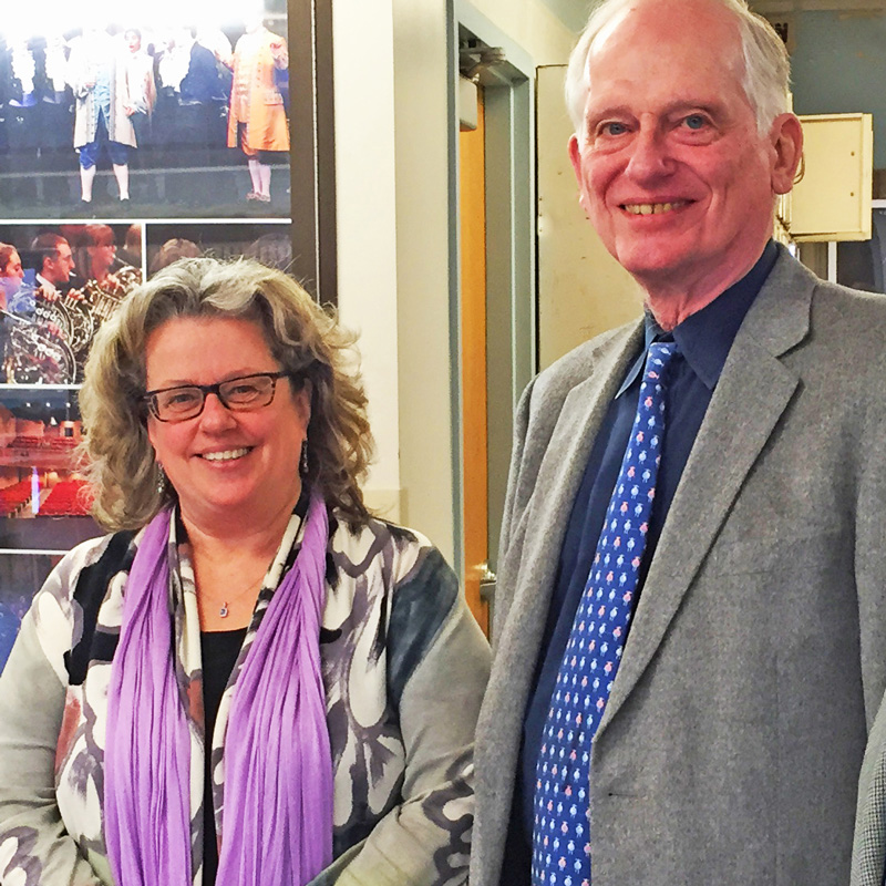 Former Deans Betty Anne Younker and Jack Behrens in March 2015