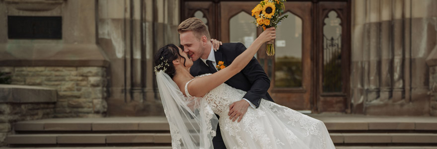 Ryan Breen and Lexi Graham, both music graduates, at Western on their wedding day. (Submitted)