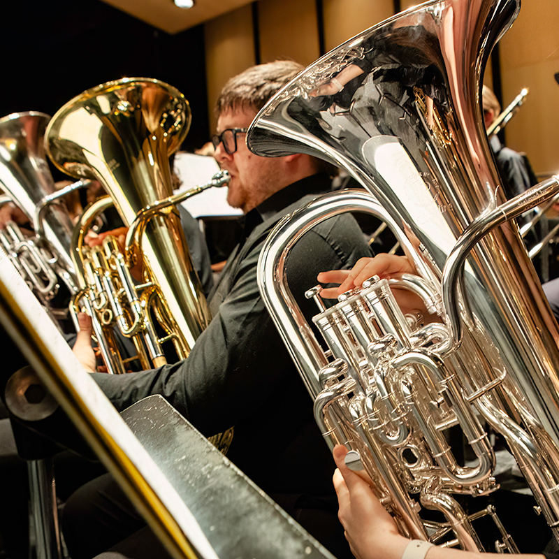 Tuba section of a concert band