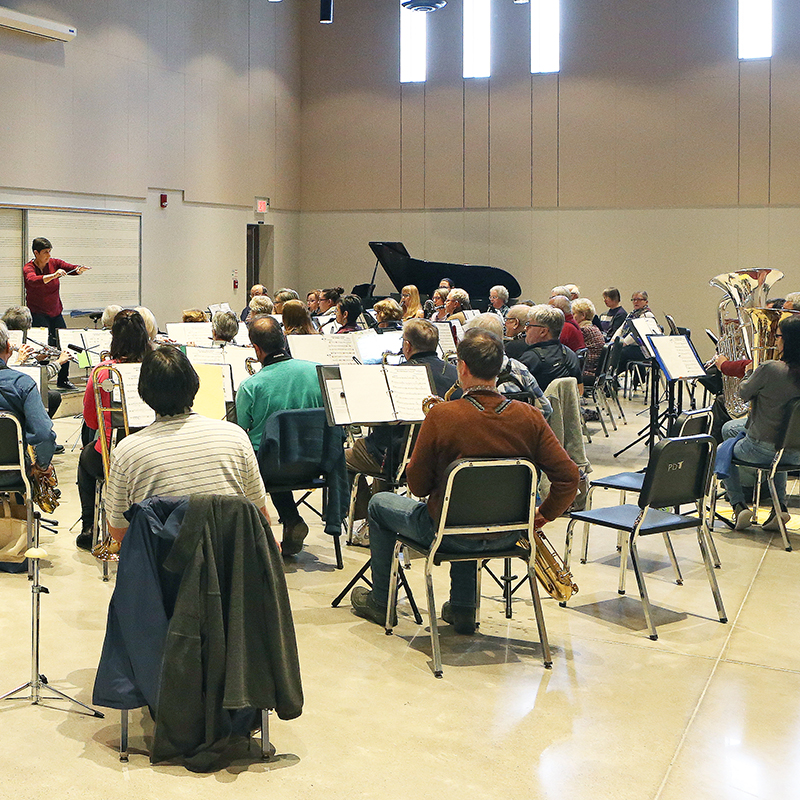 Members of the New Horizons Band during rehearsal