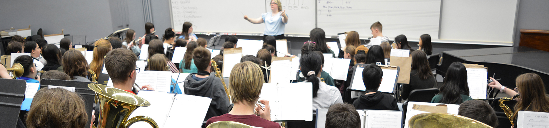 Young Winds in action in rehearsal