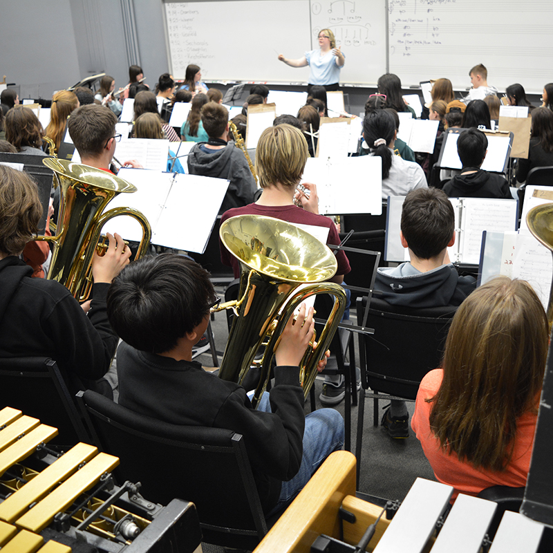 Young Winds members in rehearsal