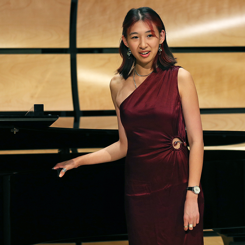 A student performing in a recital