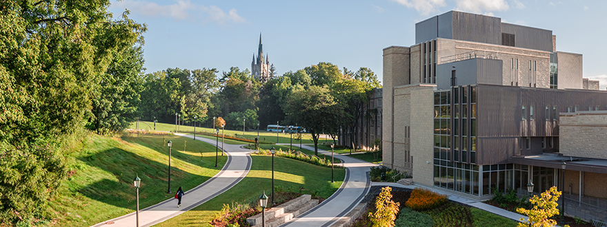 Aerial view of Western campus including Music Building and Talbot College